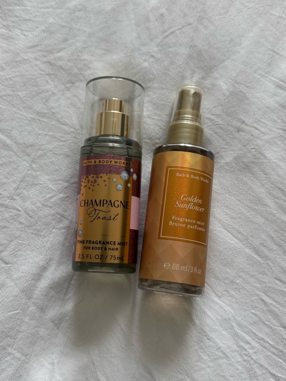 Bath & Body Works Champagne Toast & Golden Sunflower Mists - Gold/Orange